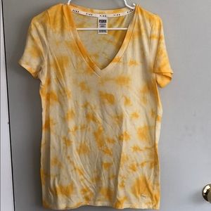 Yellow tie dye tee shirt